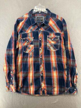 Mens Size Extra Large (XL) BKE Plaid Snap Button Down Shirt from Buckle